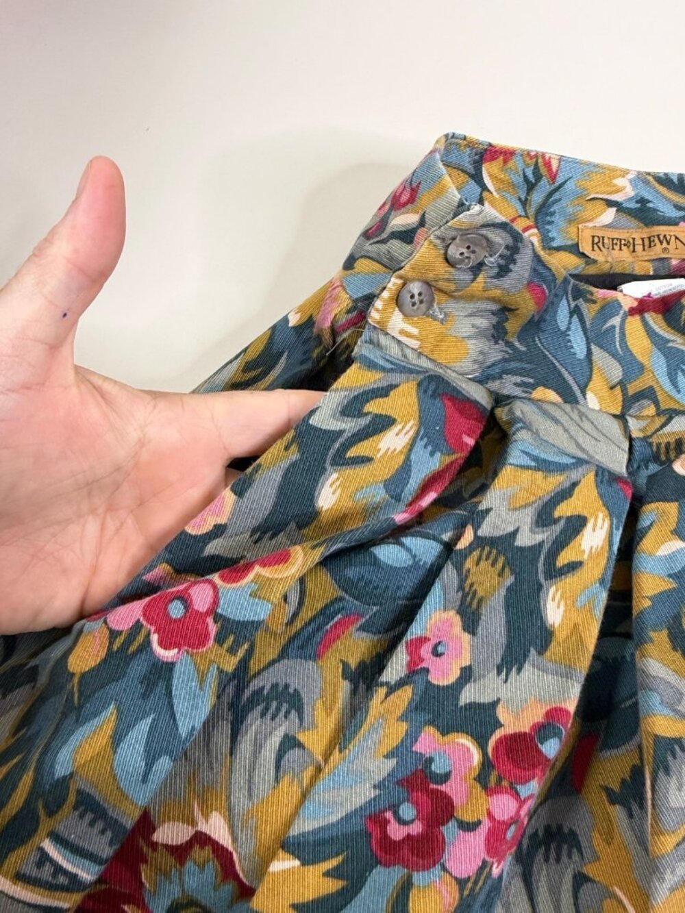 VTG Ruffhewn Sz 8 (24"x 36) Equestrian Floral Maxi Skirt Denim 100% Cotton EUC - Picture 8 of 10